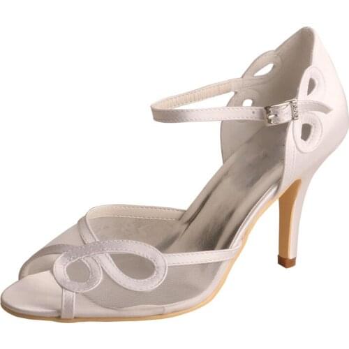 9CM Bridesmaid Wedding Open Toe Pumps Ivory cut out Heels Open Toe