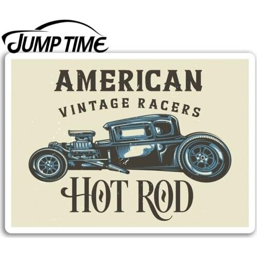 Jump Time for American Hot Rod Car Vinyl Stickers Retro Race Sticker Laptop Waterproof Accessories Bumper Car Decal