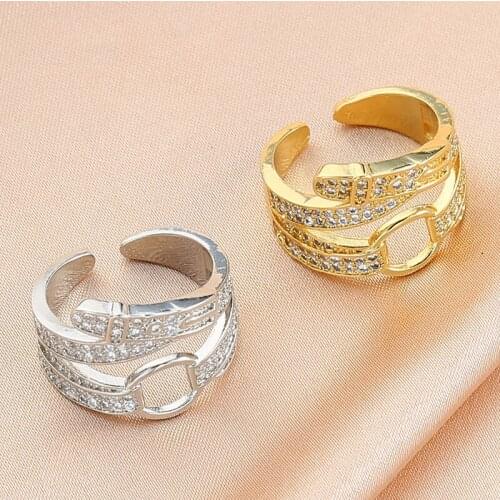 High-end Glamorous Fashion INS Style Jewelry 2021 New Arrival Zircon Ring Best Gifts For Women