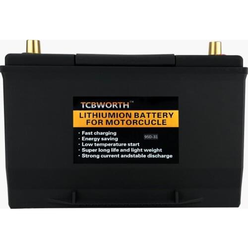 95D31L/95D31R 12.8V 90AH CCA1600A High Power Jump Starter Motor Car LiFePO4 Battery With BMS Voltage Protection Lithium Iron