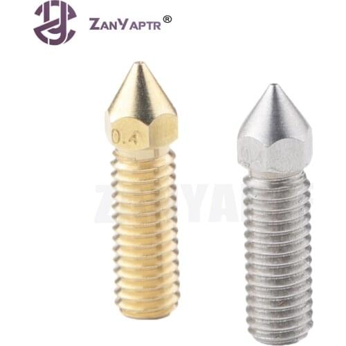 10Pcs/lot 3D Printer High Speed Volcano Nozzle Sharp Brass Copper Stainless steel 0.2-1.0mm For 1.75mm Filament Hotend Extruder