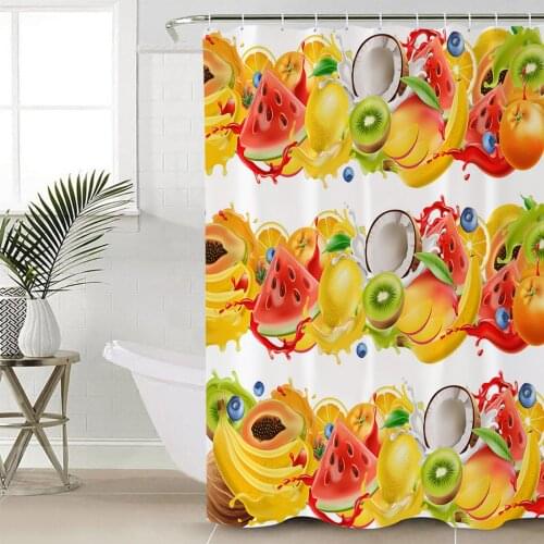 Tropical Fruit Banana Lemon Shower Curtain Bathroom Decorative Waterproof Polyester Fabric Curtain for Bathroom