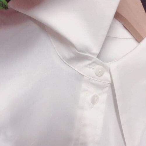 Women Elegant Cotton Detachable Half-Shirt Pointed Triangle Lapel Fake Collar 2XPC