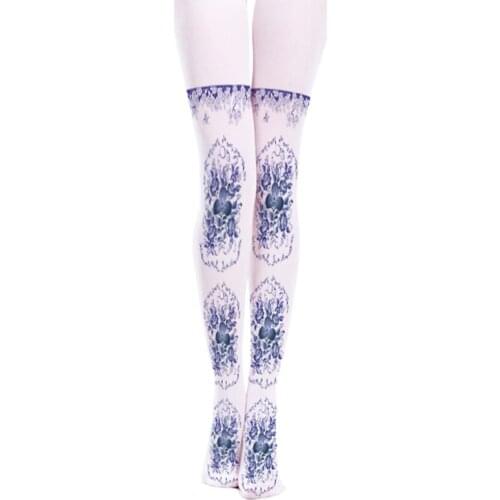 2020 Women Tights Stockings Stovepipe Pantyhose Print Products Go and Porcelain New Pattern Printed Fashion Female Velvet Sexy