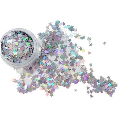 1Box Star Nail Art Glitter 3D Laser Sequin Nail Tips Paillette Ultrathin Body Art Powder Rhinestones for UV Gel Manicure Design