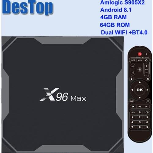 1PC New X96 MAX Android 8.1 Amlogic S905X2 X96MAX 4GB64GB TV BOX 2.4G&5GHz Wifi 1000M H.265 4K Media Player Smart Box PK X96mini