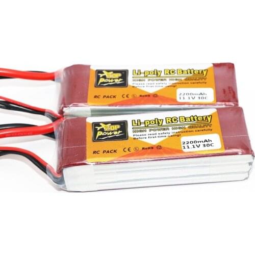 2pcs/lot ZOP Power 3S 11.1V 2200mAh 30C Lipo Battery T Plug For RC Quadcopter Drone Helicopter Car Airplane Toy Parts