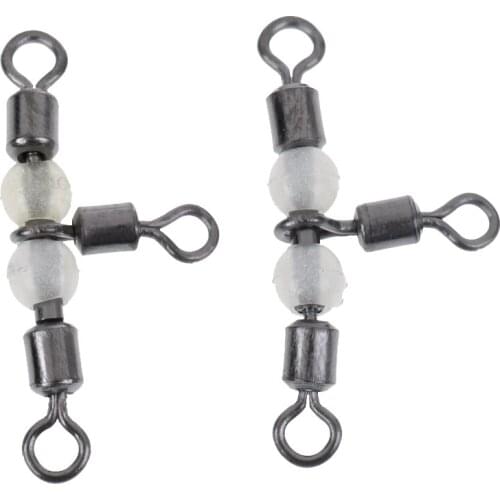 3-Way Swivel Rolling T Swivel Lure 20Pcs Terminal Tackle T-Turn 3-Way Swivel Fishing Tools