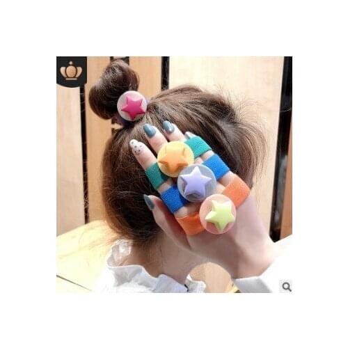 50set/lot 3pcs/set DIY Simple Multi ABS Rubber Bands Rabbit Heart Flower Elasticity Hair Rings Styling Tools Accessories HA643