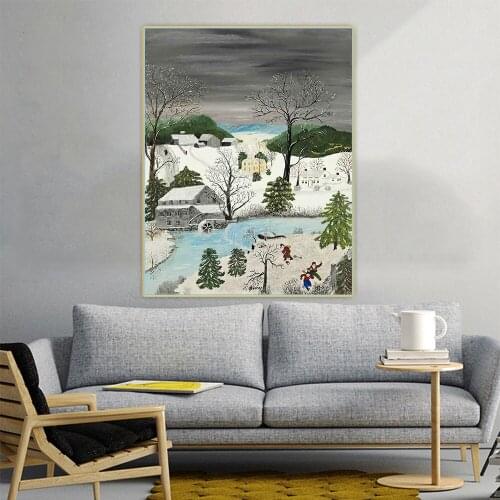 Anna Mary Robertson Grandma Moses《Taking Leg Bale for Security, 1946》Canvas Oil Painting Aesthetic Picture Decor Home Decoration