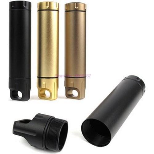 By dhl or ems 50pcs new 60ml Waterproof Aluminum Alloy Pill Box Case Bottle Cache Drug Holder Match Survival safety tools