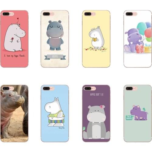 For Xiaomi Mi3 Mi4 Mi4C Mi4i Mi5 Mi 5S 5X 6 6X A1 Max Mix 2 Note 3 4 Soft TPU Print Capa Hippo Animal Cartoon Novelty Fundas
