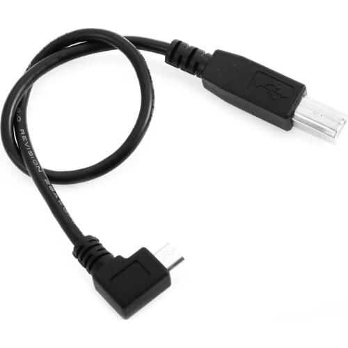 Jimier CY Cable 30cm Right Angled 90 Degree Micro USB OTG to Standard B Type Printer Scanner Hard Disk Cable