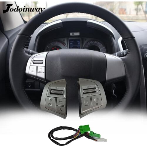 Silver Steering Wheel Button Audio Bluetooth Cruise Speed Control Switches Auto parts For Chevrolet Dmax D-Max V-Cross S10
