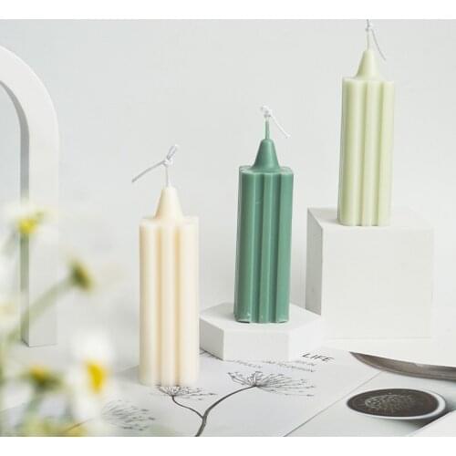 Square striped scented Acrylic candle Mold for Candle Making Plastic Candle mold Diy Candle Home Decoration