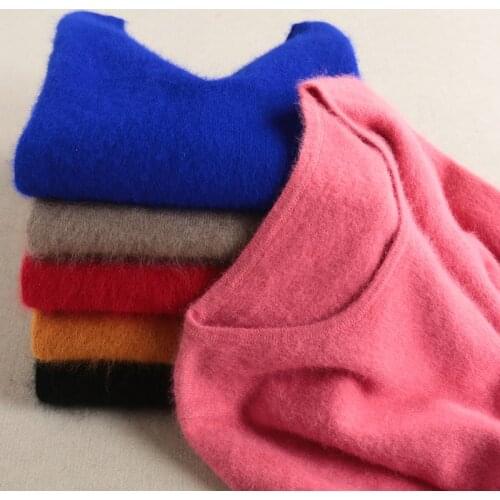 Hot Sale Women Jumpers Soft Mink Cashmere Knitting Sweaters Woman O-neck Winter New Fashion Pullovers Standard Clothes Lady Tops