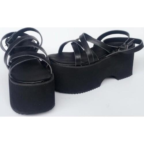 Princess sweet lolita shoes Sandals sponge cake thick bottom shoes womens shoes silver plain simple fashionable women an6823