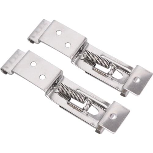 New 2pcs Car License Plate Spring Loaded Stainless Steel Bracket cars Frame Holder Trailer Number Plate Clips
