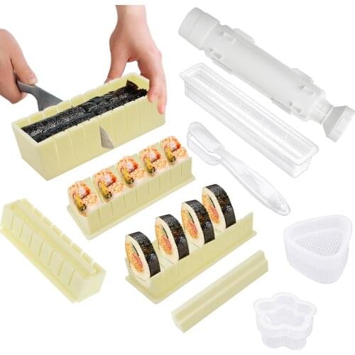 Sushi Equipment Maker Kit Tools Deluxe DIY japanese Rice Nori Multifunctional Cake Roll Mold Various Shapes kitchen gadget sets