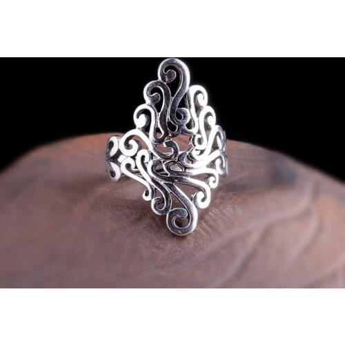 Personality Exaggerated Gothic Flower Rings For Women Charm Engagement Jewelry Girls Open Finger Knuckle Rings