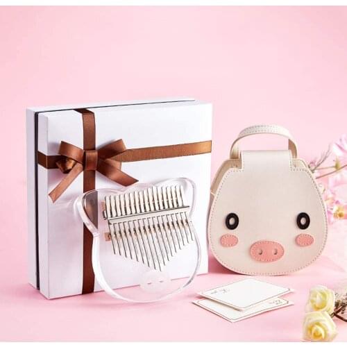 Kalimba Thumb Piano,17 Keys Portable Mbira Transparent Acrylic Finger Mbira, Musical Instrument Gifts for Beginners with Bag
