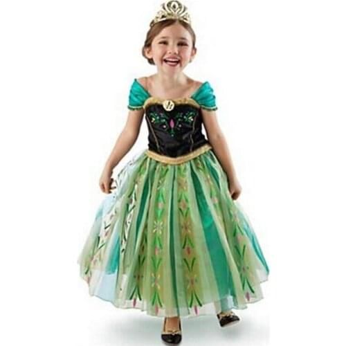 Girls Dress Cartoon Cosplay Snow Queen Princess Dresses Elsa Dresses Anna Costume Baby Children Clothes TuTu Kids Clothing