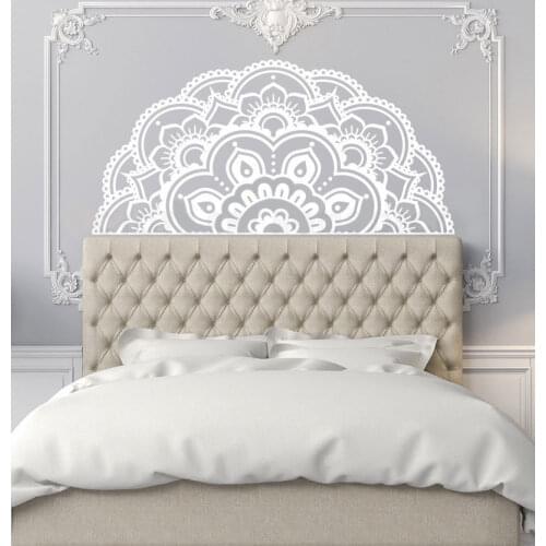 Half Mandala Vinyl Wall Sticker Bohemian Style Wall Mural Home Bedroom Decor Removable Mandala Flower Design Wall Sticker MTL13