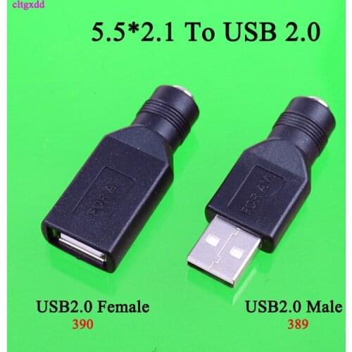 Cltgxdd 1pcs 5.5X2.1mm 5.5*2.1 mm female DC jack to USB 2.0 Male Plug 5V DC Power Plugs Connector Adapter for Laptop PC