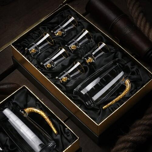 Luxury Crystal Wine Glasses Set Transparent Drinking Game Chinese Modern Wine Glass Cup Liquor Carafe En Verre Barware DG50BS