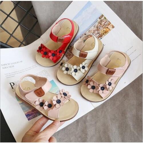 Girls Sandals Gladiator Flowers Sweet Soft Childrens Beach Shoes Kids Summer Floral Sandals Princess Fashion Cute High Quality