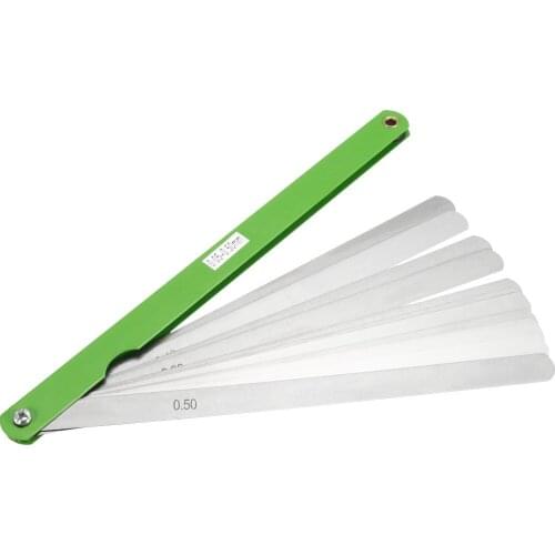 Uxcell Feeler Gauge Gage 200mm Long Stainless Steel 14 Leaves 0.05mm-0.5mm Gap Thick