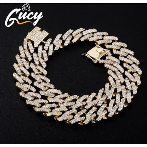 Hip Hop 16-30inch Cuban Chain Necklace All Iced Out Cubic Zircon Micro Pave Link Chain Statement Necklaces Mens Jewelry Gift