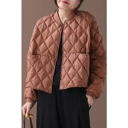 Baseball Thin Cotton Jacket Women 2022 Autumn Winter Coat Warm Parkas Loose Short Outerwear Female Pocket Clothes