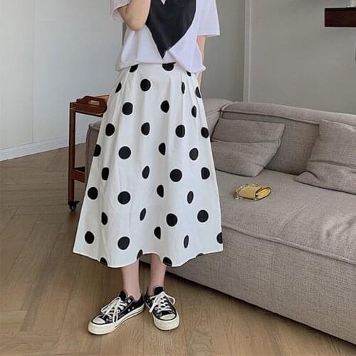 Womens Skirt Vintage Clothes Long Skirts White Harajuku Summer High Waist Streetwear 2021 Fashion flowy Spring Elastic Chiffon