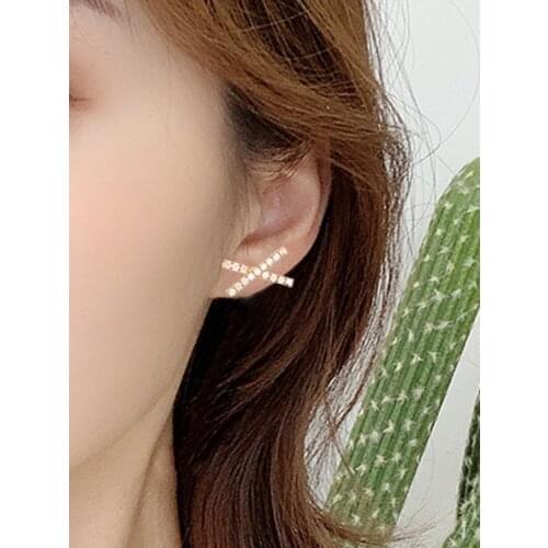 Hot Sell Stainless Steel Needle Cross Geometry Set French Personality Letter X Stud Earrings For Women Made In China 2021