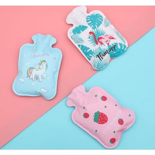 1pc Cute Hot Water Bottle Warm Belly Treasure Cartoon Unicorn Hand Warmer Filled Mini Explosion-proof Portable Hot Water Bags