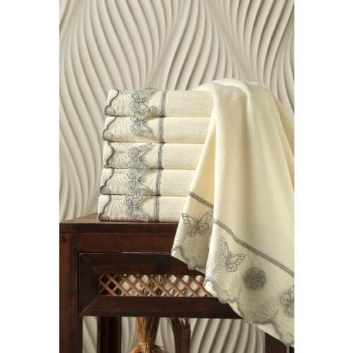 100 cotton Laced 3d Embroidery adult velvet absorbent fabric coral towel for home bathroom towel sets