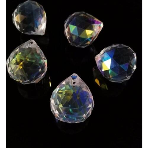 20mm 30 Pieces AB Crystal Chandelier Balls Glass Feng Shui Prisms Hanging Parts For Home Decoration