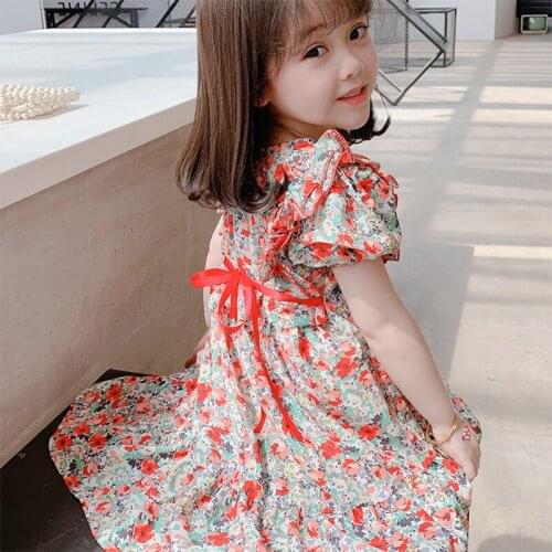 2021 Summer New Childrens Princess Dress Kids Colthings For Girls Valentines Dresses Girls Floral Dress