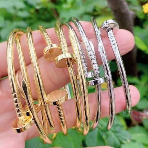 5Pcs Wholesale unisex gold silver open cuff bangle bracelet 2021 fashion korean best gift jewelry