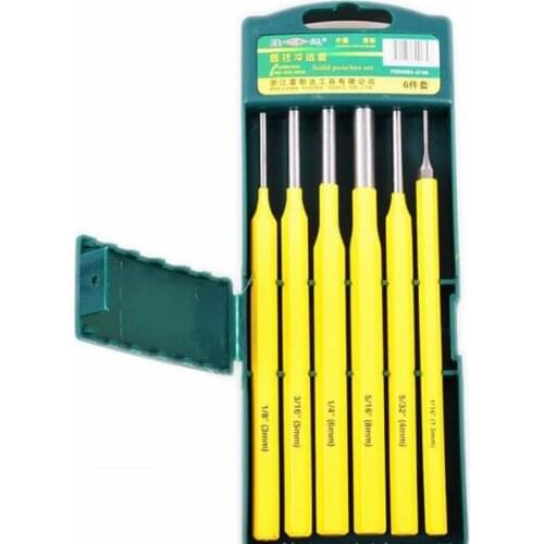 6 Pcs/set Punch Chisel Tools Set High Quality CR-V Cylinder Punches Percussion Tool Stone Chisel for Stonecutter