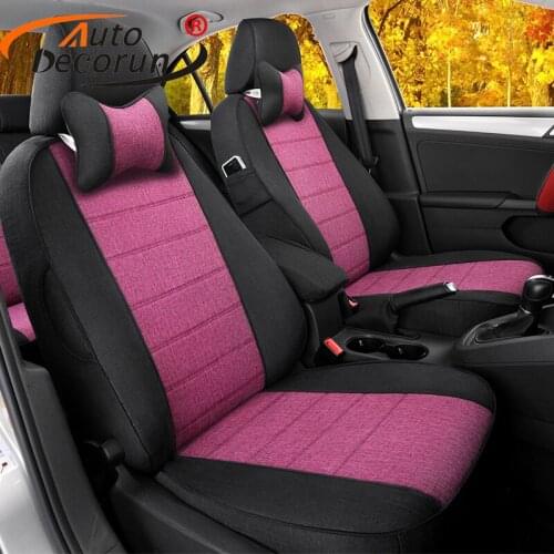 AutoDecorun Flax Car Cushion Seat Set for Lincoln MKC Car Seat Covers for Cars Accessories Seat Support Cushion Protection 16PCS