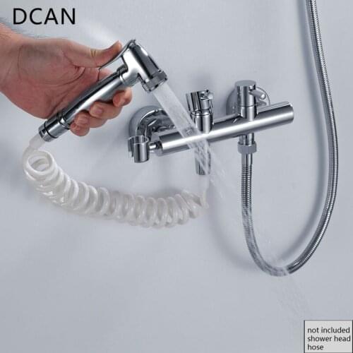 DCAN Bidets Bidet Faucet Set Hot and Cold Mixer Tap Wall Mounted High Pressure Toilet Bidet Faucets Spray Nozzle Spray Gun tap