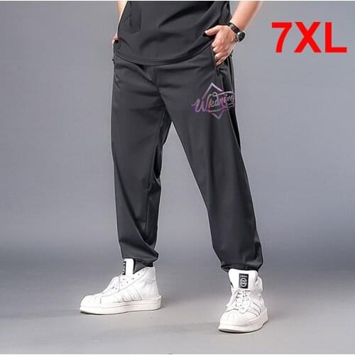 Pencil Pants Men Joggers Sweatpants Cool Summer Autumn Baggy Pants Male Streetwear Casual Trousers Elastic Waist Plus Size 7XL