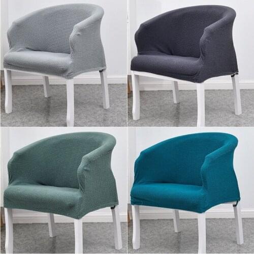 Armchair Cover Spandex Polar Fleece Arc Chair Covers Elastic Home Coffee Bar Retro Dining Chair Seat Cover Small Sofa Slipcover