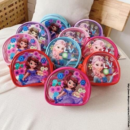 Disney Frozen Elsa pvc shoulder bag girls Sofia pu messenger bag handbag lady tote shopping bag for gilrs party casuall