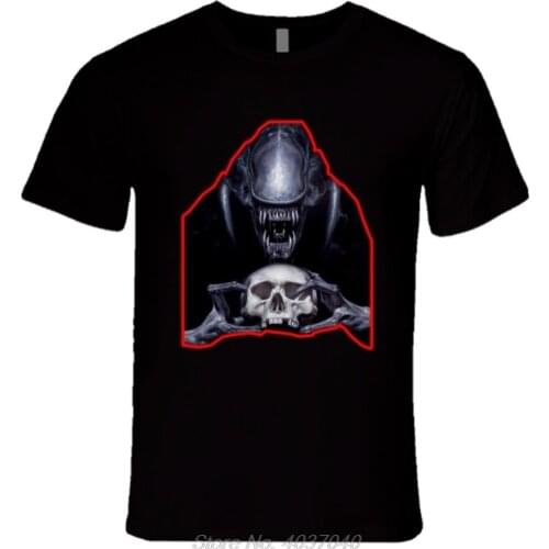 Alien Vs Predator, Cool Design, Cartoon, Night, Stars T Shirt Men Brand Clothihng Top Quality Fashion Mens T Shirt harajuku