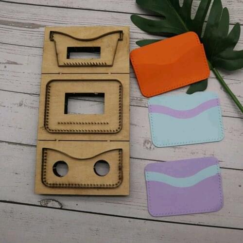 Herramientas para cuero leather craft template fabric cutter curve card holder coin bag die cutting knife mould hand punch tool