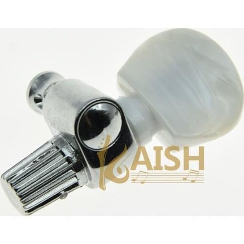 Chrome 5th Banjo Geared Tuner Tuning Peg Machine Heads w/ Pearl Button