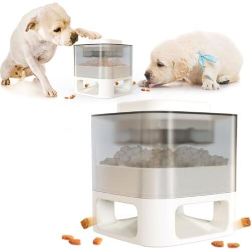 Pet Dog Interactive Feeder, Square Dog Food Catapult Puzzle Training Slow Food Grinder Puzzle Interactive Toy Puppy Accessories
